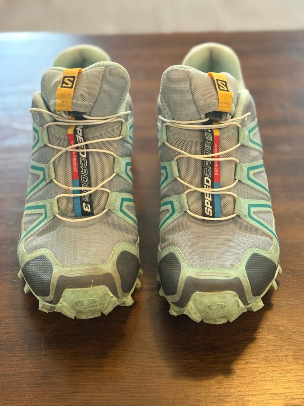Salomon Trail Running Shoes - Gray, Mint & Yellow Accents